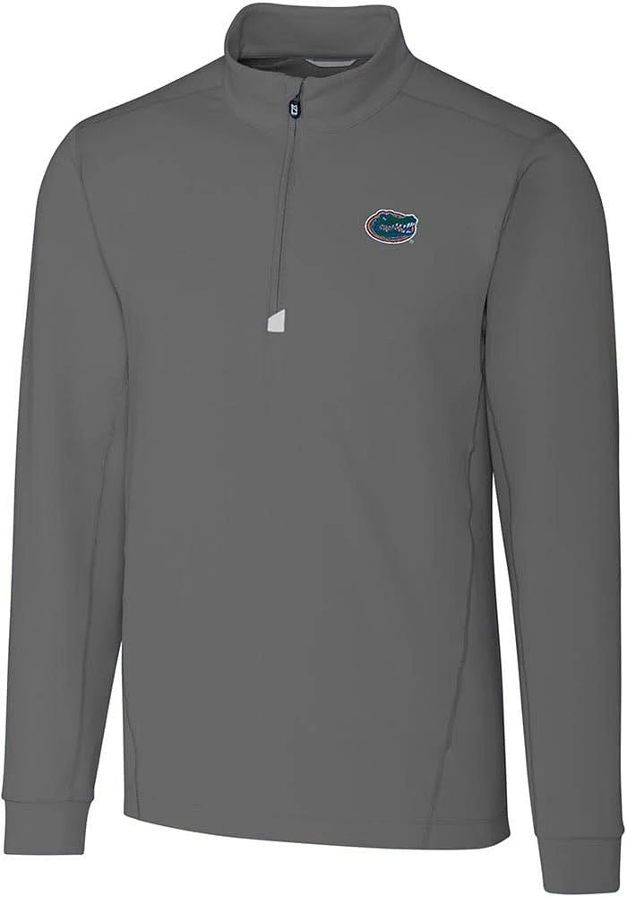 Cutter and Buck Florida Gators Mens Grey Traverse Stretch Big Tall Qtr Zip