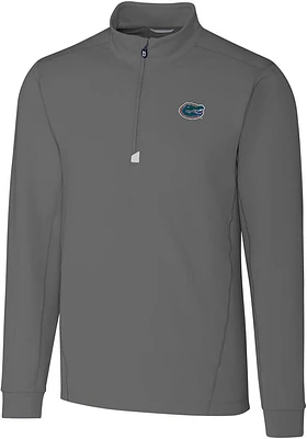 Cutter and Buck Florida Gators Mens Grey Traverse Stretch Big Tall Qtr Zip
