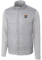 Cutter and Buck Illinois Fighting Illini Mens Grey Stealth Hybrid Quilted Medium Weight Jacket