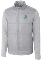 Cutter and Buck Marshall Thundering Herd Mens Stealth Hybrid Quilted Medium Weight Jacket