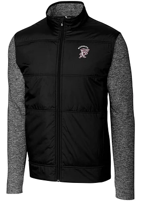 Cutter and Buck Mississippi State Bulldogs Mens Stealth Hybrid Quilted Medium Weight Jacket