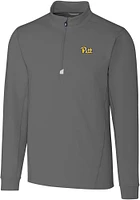 Mens Pitt Panthers Grey Cutter and Buck Traverse Stretch Qtr Zip