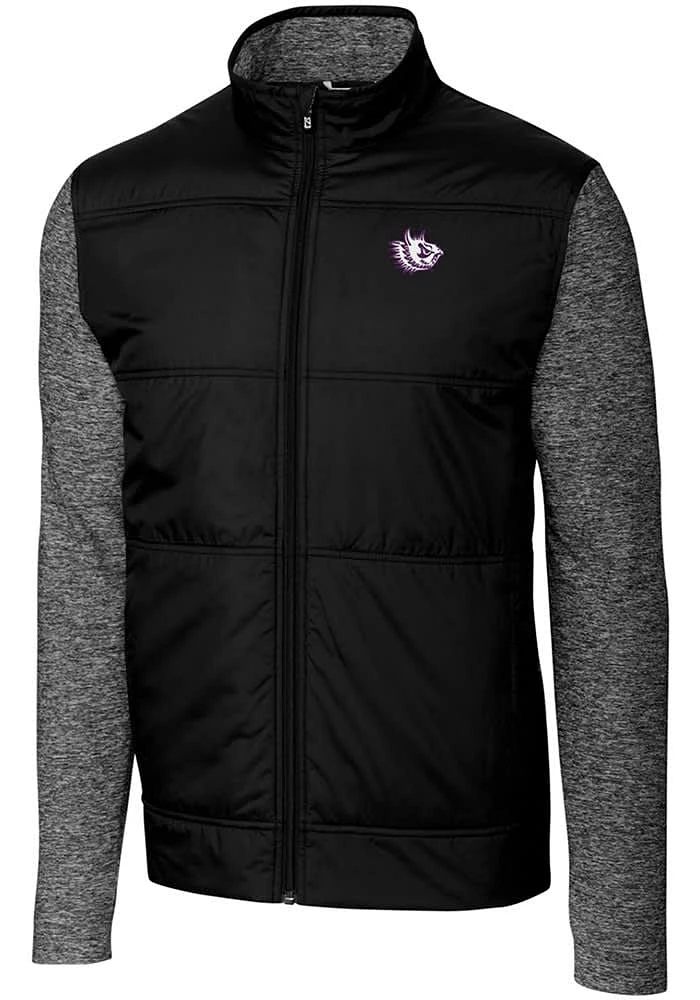 Cutter and Buck TCU Horned Frogs Mens Stealth Hybrid Quilted Medium Weight Jacket