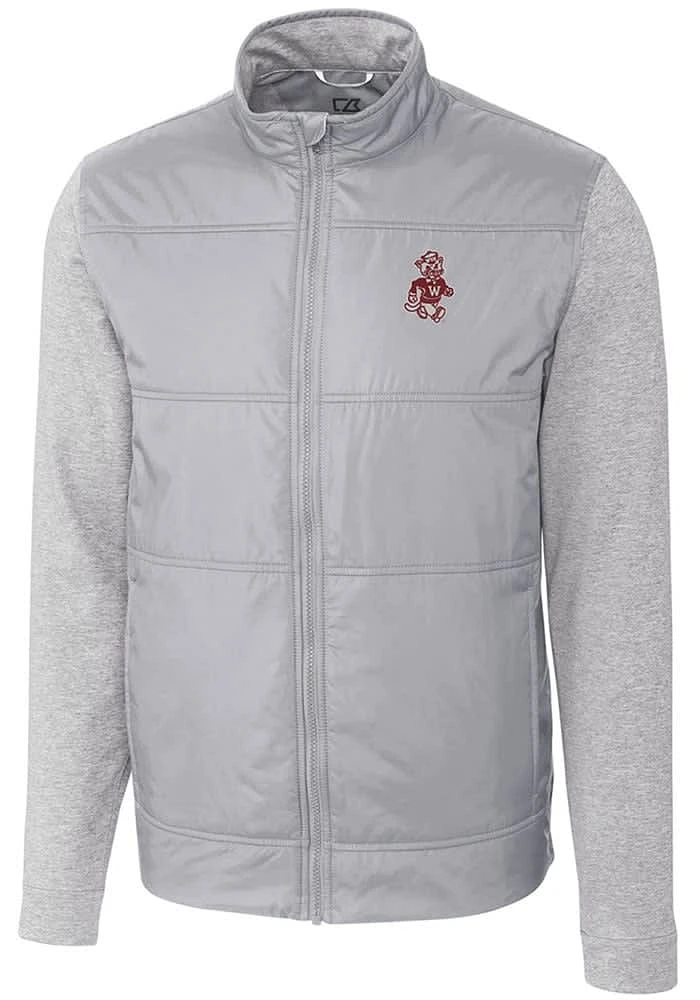 Cutter and Buck Washington State Cougars Mens Vault Stealth Medium Weight Jacket