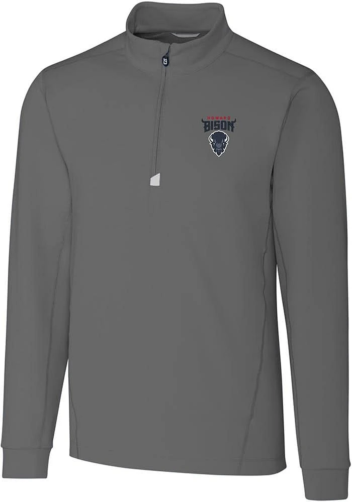 Cutter and Buck Howard Bison Mens Grey Traverse Stretch Big Tall Qtr Zip