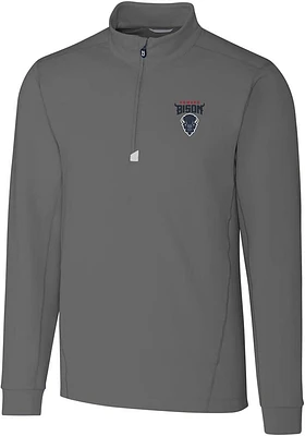 Cutter and Buck Howard Bison Mens Grey Traverse Stretch Big Tall Qtr Zip