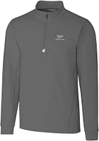 Cutter and Buck Virginia Tech Hokies Mens Grey Traverse Stretch Big Tall Qtr Zip