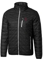 Cutter and Buck Southern Illinois Salukis Mens Black Rainier PrimaLoft Puffer Filled Jacket