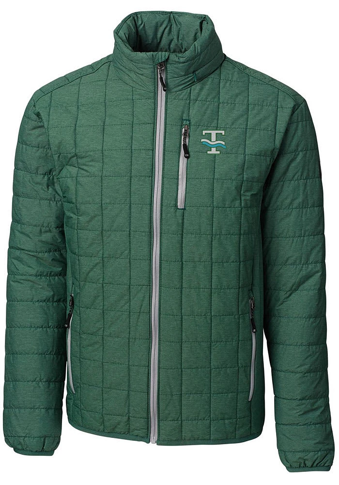 Cutter and Buck Tulane Green Wave Mens Rainier PrimaLoft Puffer Filled Jacket