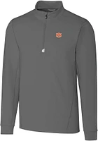 Cutter and Buck Auburn Tigers Mens Grey Traverse Stretch Big Tall Qtr Zip