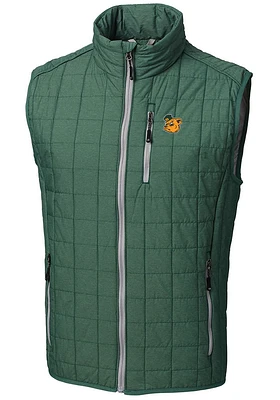 Cutter and Buck Baylor Bears Mens Green Rainier PrimaLoft Puffer Sleeveless Jacket