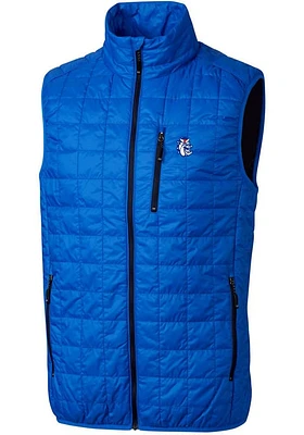 Cutter and Buck Fresno State Bulldogs Mens Blue Rainier PrimaLoft Puffer Sleeveless Jacket