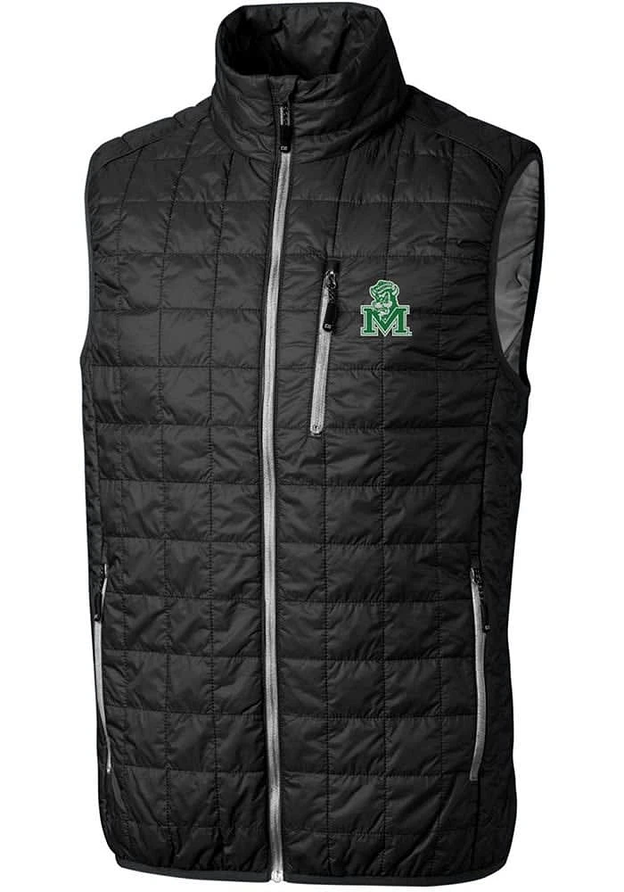 Cutter and Buck Marshall Thundering Herd Mens Black Vault Rainier PrimaLoft Sleeveless Jacket