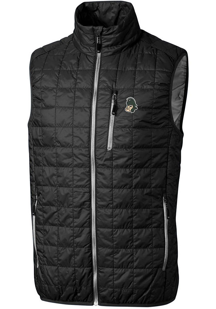 Cutter and Buck Michigan State Spartans Mens Black Vault Rainier PrimaLoft Sleeveless Jacket