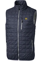 Cutter and Buck Michigan Wolverines Mens Grey Vault Rainier PrimaLoft Sleeveless Jacket