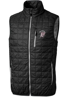 Cutter and Buck Mississippi State Bulldogs Mens Black Vault Rainier PrimaLoft Sleeveless Jacket