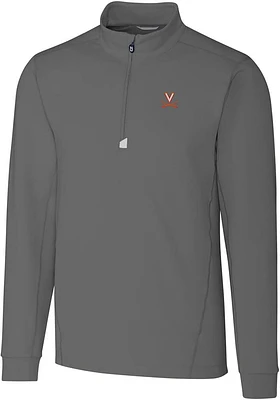 Cutter and Buck Virginia Cavaliers Mens Grey Traverse Stretch Big Tall Qtr Zip