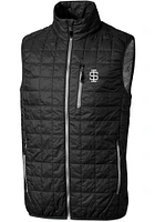 Cutter and Buck Southern Illinois Salukis Mens Black Rainier PrimaLoft Sleeveless Jacket