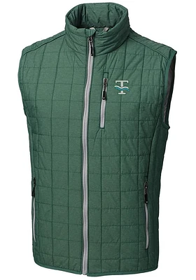 Cutter and Buck Tulane Green Wave Mens Rainier PrimaLoft Puffer Sleeveless Jacket