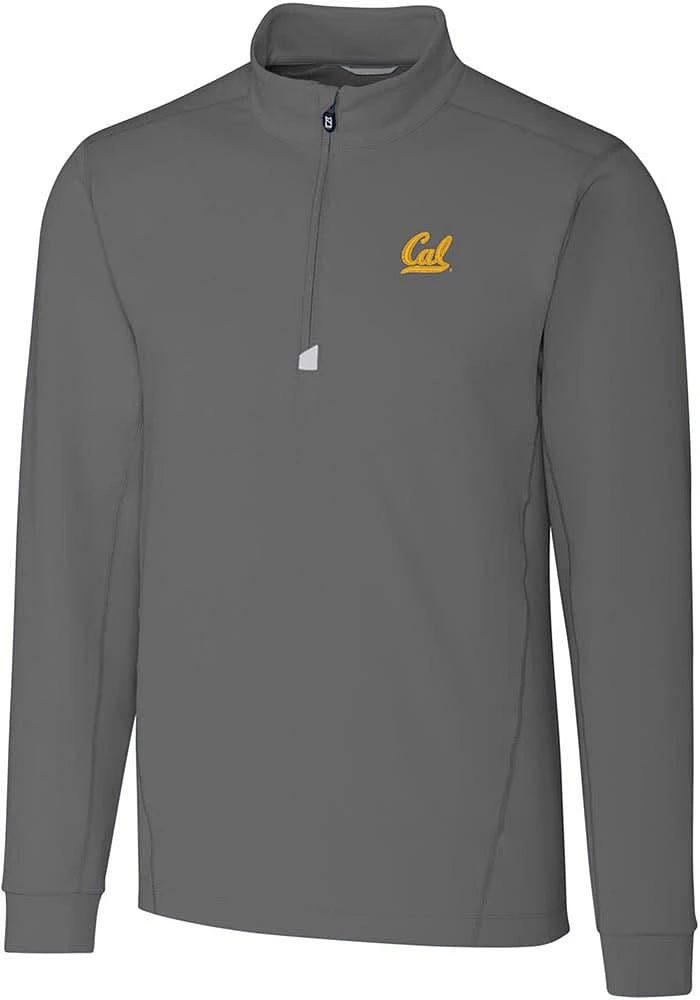 Cutter and Buck Cal Golden Bears Mens Grey Traverse Stretch Big Tall Qtr Zip