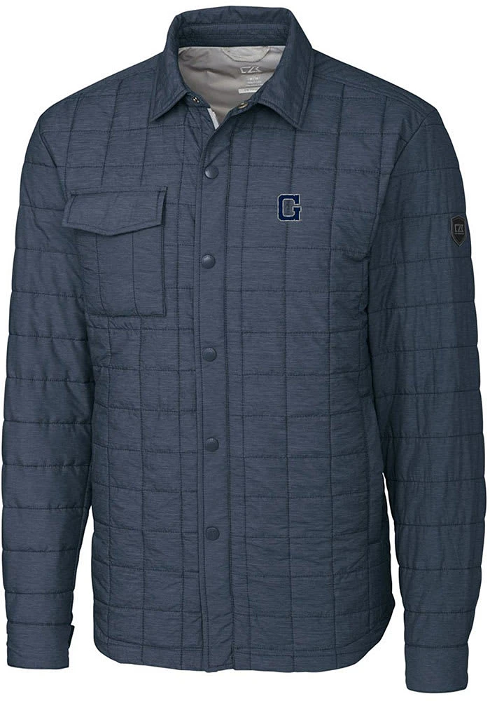 Cutter and Buck Georgetown Hoyas Mens Grey Vault Rainier PrimaLoft Outerwear Lined Jacket