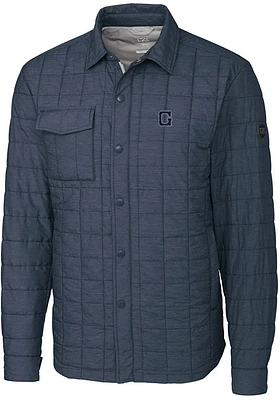 Cutter and Buck Georgetown Hoyas Mens Grey Vault Rainier PrimaLoft Outerwear Lined Jacket