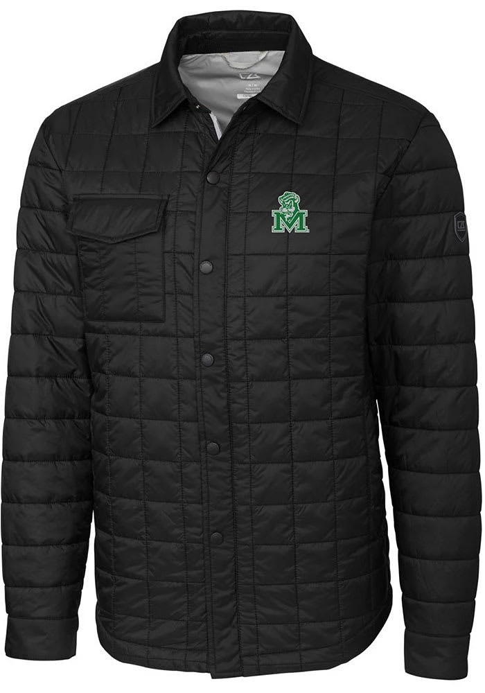 Cutter and Buck Marshall Thundering Herd Mens Black Rainier PrimaLoft Quilted Outerwear Lined Jack..
