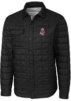 Cutter and Buck Washington State Cougars Mens Black Vault Rainier PrimaLoft Outerwear Lined Jack..