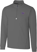Mens Washington Huskies Cutter and Buck Traverse Stretch Qtr Zip