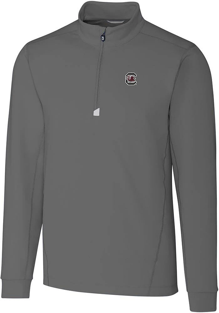 Cutter and Buck South Carolina Gamecocks Mens Grey Traverse Stretch Big Tall Qtr Zip