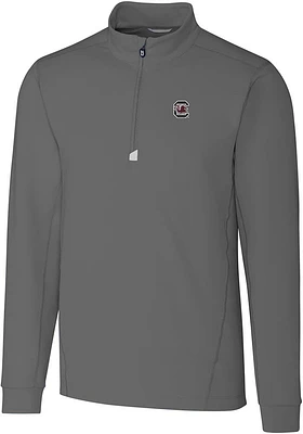 Cutter and Buck South Carolina Gamecocks Mens Grey Traverse Stretch Big Tall Qtr Zip