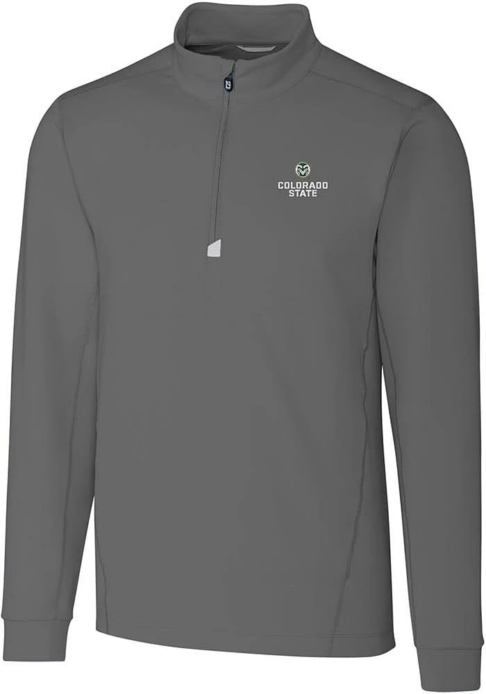 Cutter and Buck Colorado State Rams Mens Grey Traverse Stretch Big Tall Qtr Zip