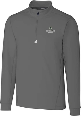 Cutter and Buck Colorado State Rams Mens Grey Traverse Stretch Big Tall Qtr Zip