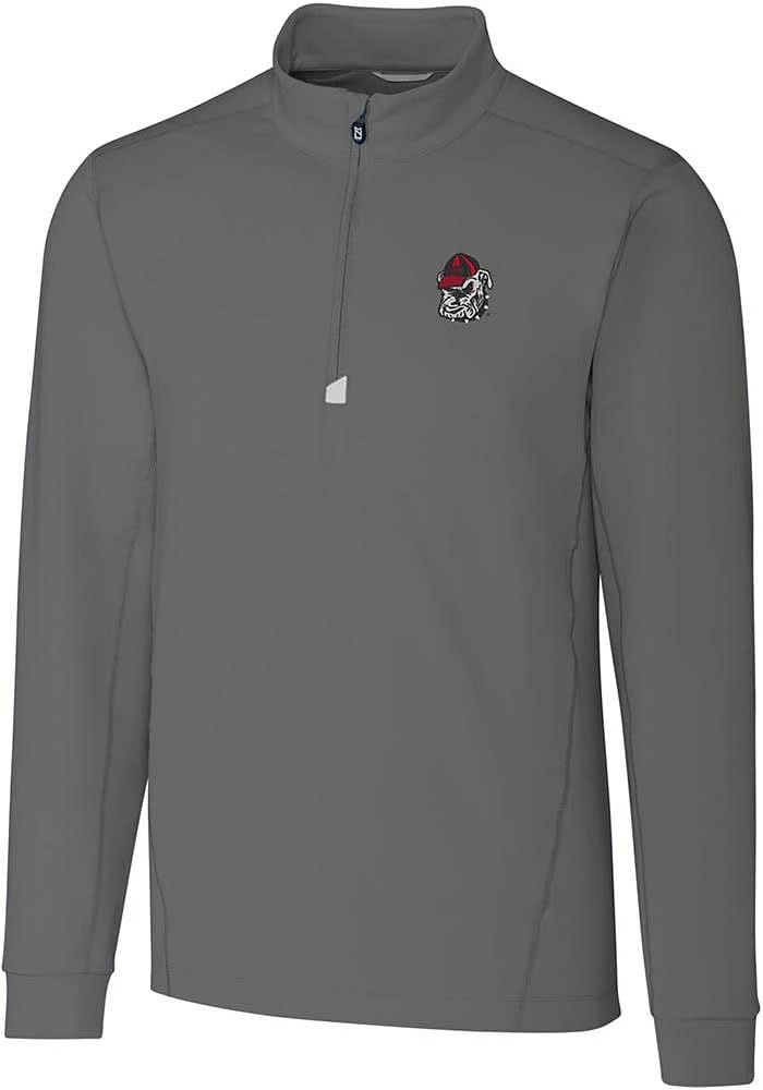 Cutter and Buck Georgia Bulldogs Mens Traverse Stretch Big Tall Qtr Zip
