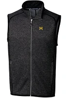 Cutter and Buck Michigan Wolverines Mens Charcoal Mainsail Sleeveless Jacket