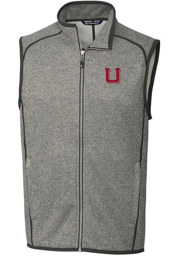 Cutter and Buck Utah Utes Mens Grey Mainsail Sleeveless Jacket