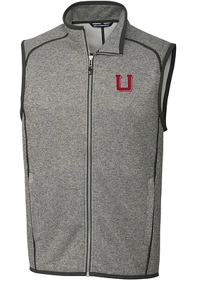 Cutter and Buck Utah Utes Mens Grey Mainsail Sleeveless Jacket
