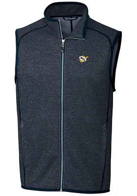 Cutter and Buck West Virginia Mountaineers Mens Navy Blue Mainsail Design Sleeveless Jacket