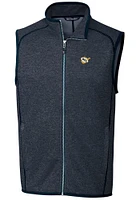 Cutter and Buck West Virginia Mountaineers Mens Navy Blue Mainsail Design Sleeveless Jacket