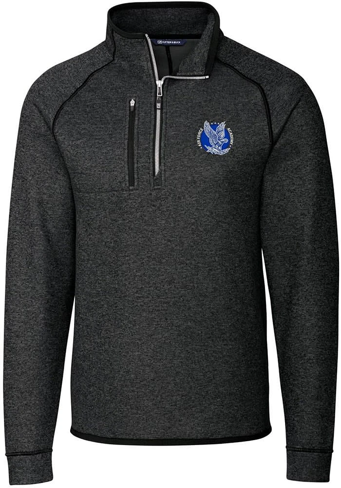 Cutter and Buck Air Force Falcons Mens Charcoal Mainsail Long Sleeve Qtr Zip Pullover