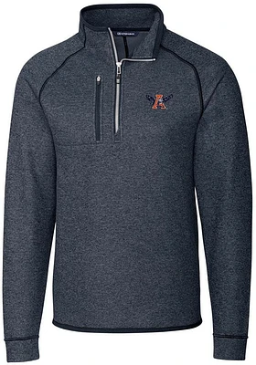 Cutter and Buck Auburn Tigers Mens Navy Blue Mainsail Long Sleeve Qtr Zip Pullover