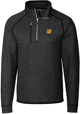 Cutter and Buck Baylor Bears Mens Grey Vault Mainsail Long Sleeve Qtr Zip Pullover