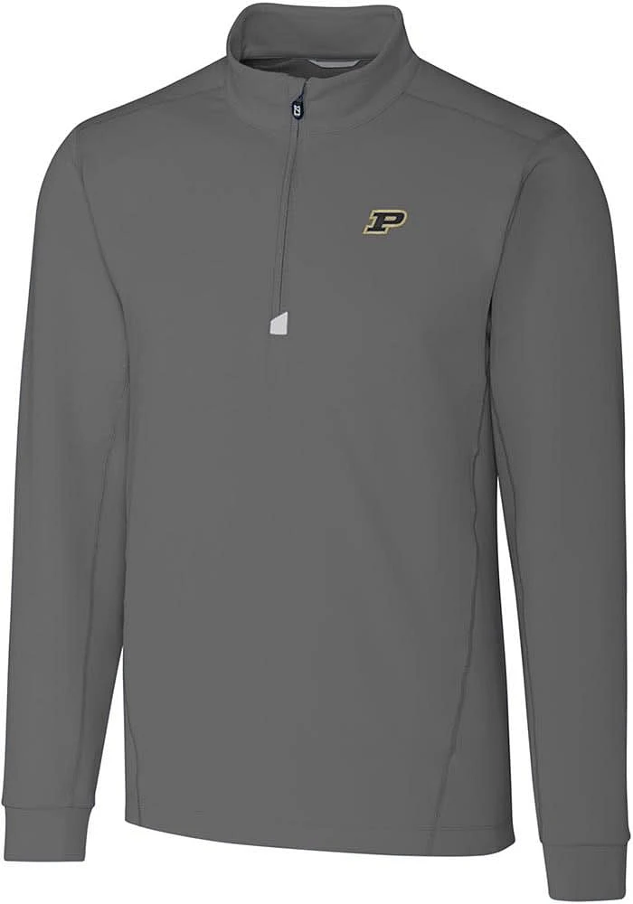 Mens Purdue Boilermakers Cutter and Buck Traverse Stretch Qtr Zip