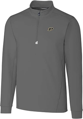 Mens Purdue Boilermakers Cutter and Buck Traverse Stretch Qtr Zip