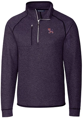 Cutter and Buck Clemson Tigers Mens Vault Mainsail Long Sleeve Qtr Zip Pullover