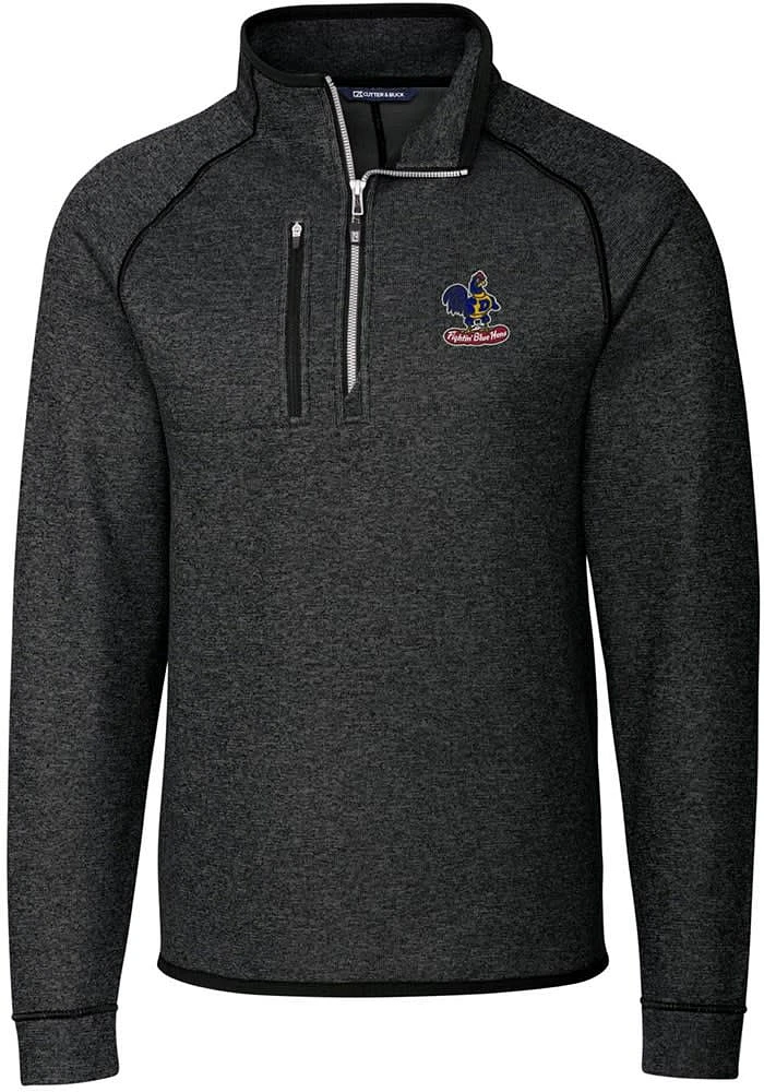 Cutter and Buck Delaware Fightin' Blue Hens Mens Charcoal Mainsail Long Sleeve Qtr Zip Pullover