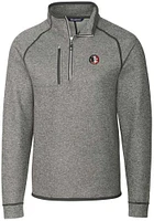 Cutter and Buck Florida State Seminoles Mens Grey Vault Mainsail Long Sleeve Qtr Zip Pullover