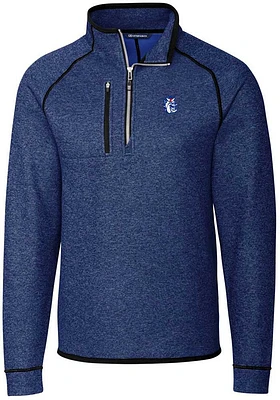 Cutter and Buck Fresno State Bulldogs Mens Blue Mainsail Long Sleeve Qtr Zip Pullover