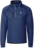 Cutter and Buck Fresno State Bulldogs Mens Blue Mainsail Long Sleeve Qtr Zip Pullover