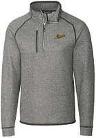 Cutter and Buck George Mason University Mens Grey Vault Mainsail Long Sleeve Qtr Zip Pullover